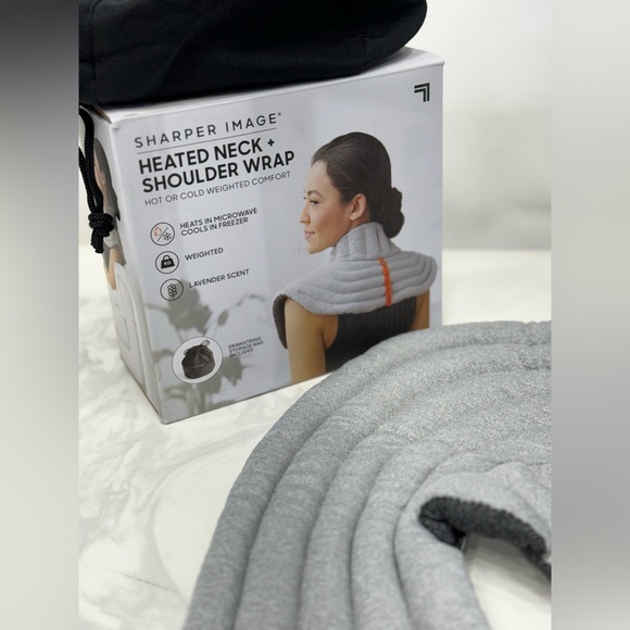 Sharper Image Heated Weighted Neck and Shoulder Wrap - Hot and Cold Comfort - Picture 2 of 13